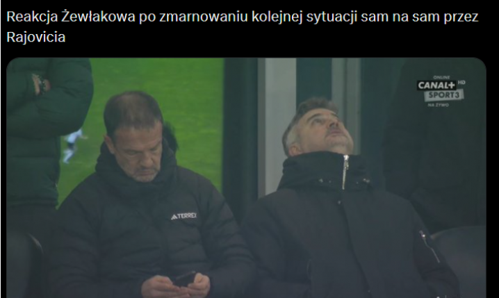 REAKCJA Michała Żewłakowa na ZMARNOWANĄ SYTUACJĘ Milety Rajovicia xD